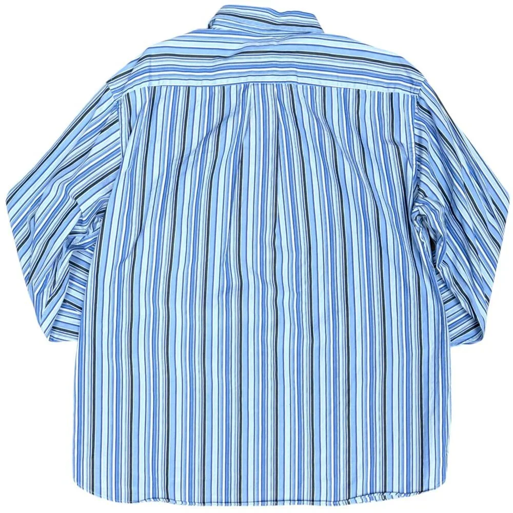 EUC Men's J.‎ CREW Cotton Striped Dress Shirt Blue | Size L (16-16.5)